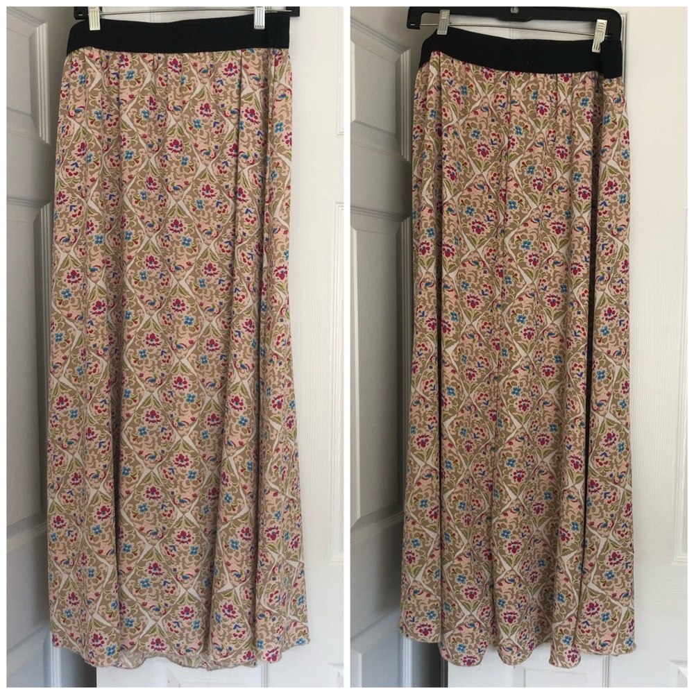 LuLaRoe Lucy Abstract Floral Skirt, Maxi Length